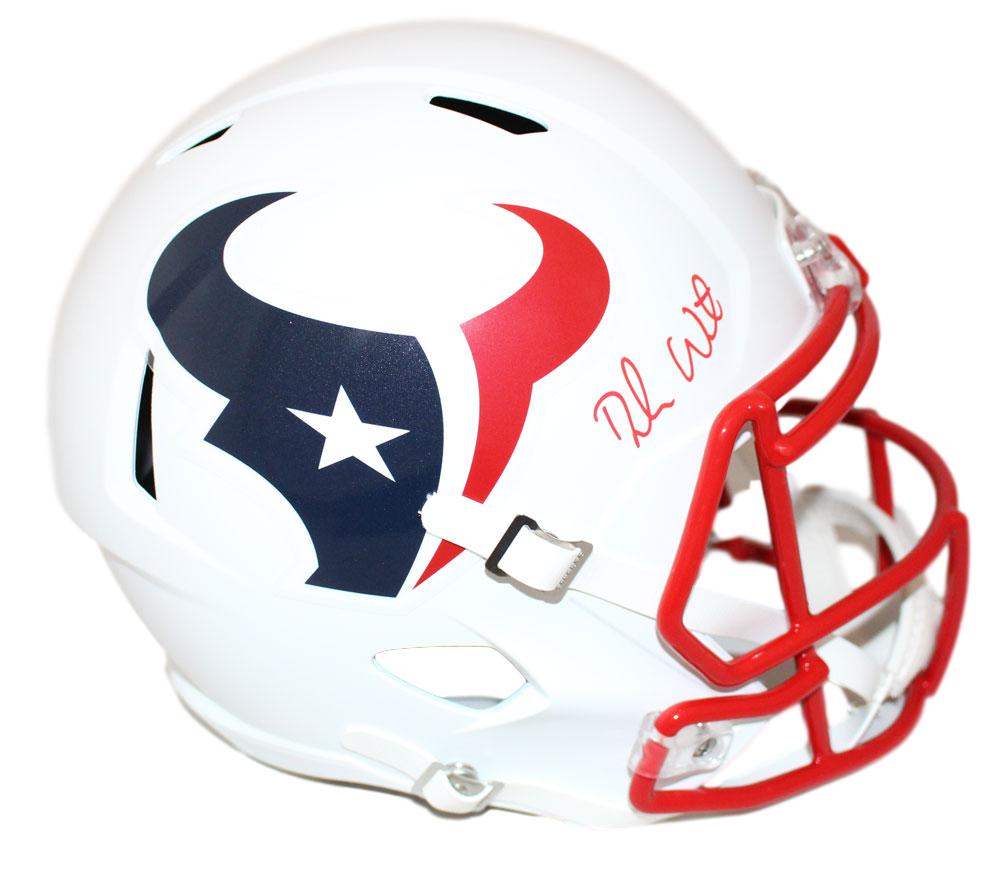 Deshaun Watson Houston Texans Flat White Replica Signed Helmet BAS-Powers Sports Memorabilia