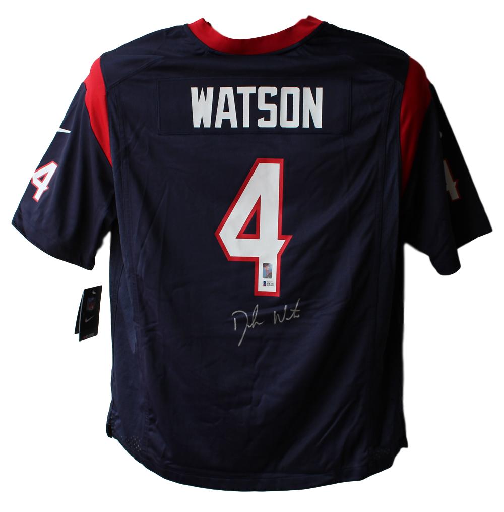 Deshaun Watson Signed Houston Texans Nike Blue XL Jersey – Beckett Authenticated-Powers Sports Memorabilia