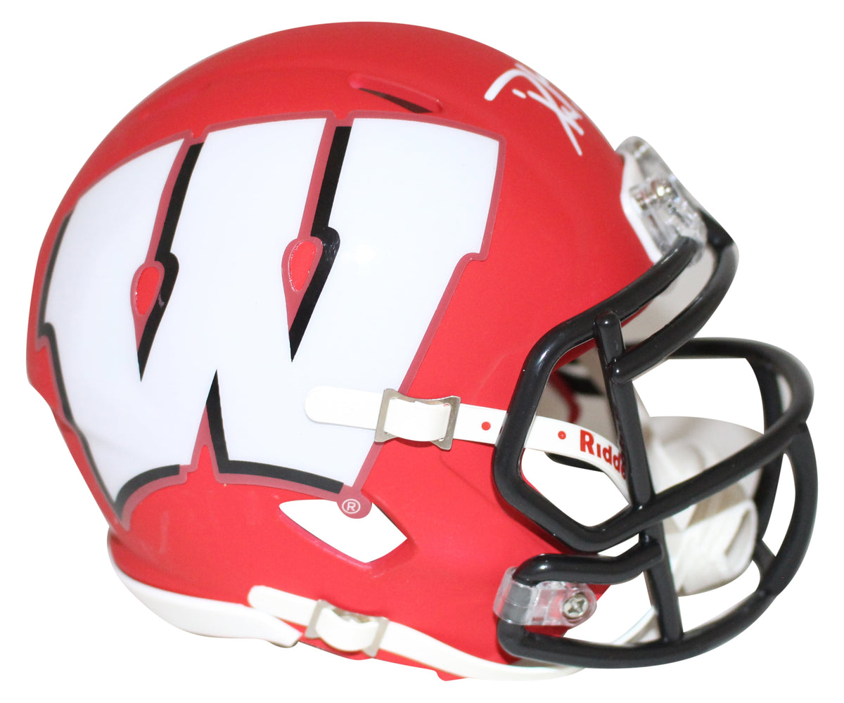 Derek Watt Signed Wisconsin Badgers AMP Mini Helmet – JSA Authenticated-Powers Sports Memorabilia