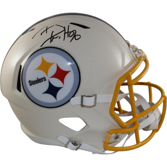 TJ Watt Signed Pittsburgh Steelers Full-Size Retro Helmet – Beckett Witness Authenticated-Powers Sports Memorabilia