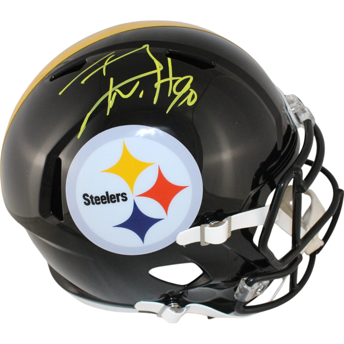 TJ Watt Pittsburgh Steelers Signed Full Size Helmet - F/S Beckett Witness Beckett-Powers Sports Memorabilia