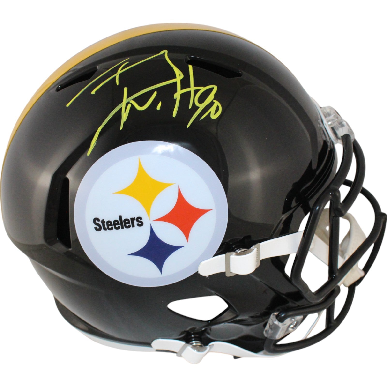 TJ Watt Pittsburgh Steelers Signed Full Size Helmet - F/S Beckett Witness Beckett-Powers Sports Memorabilia