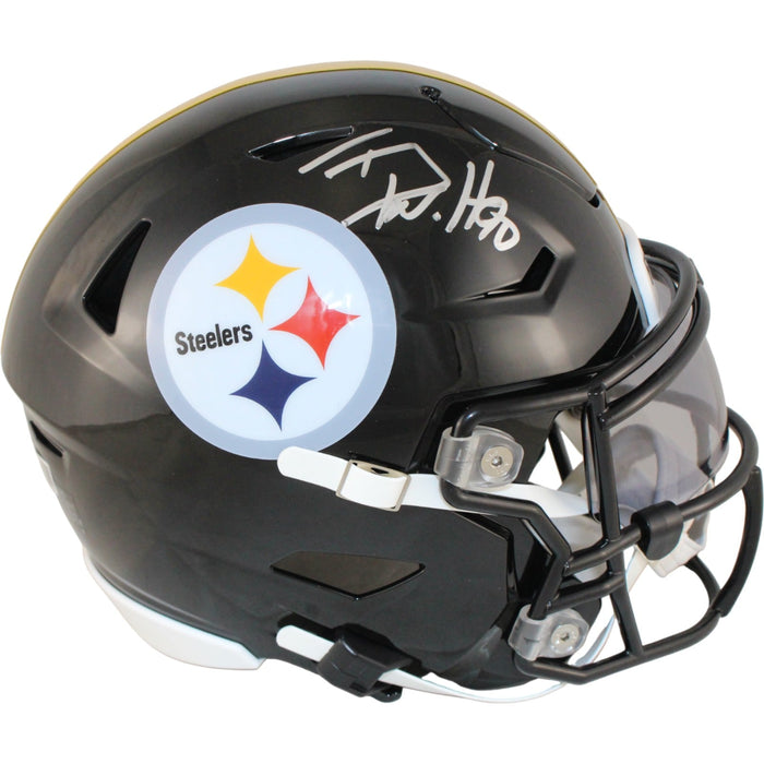 TJ Watt Signed Pittsburgh Steelers Mid-Size Midi Helmet Beckett WIT-Powers Sports Memorabilia