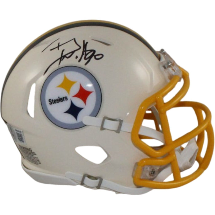 TJ Watt Signed Pittsburgh Steelers Retro Mini Helmet – Beckett Witness Authenticated-Powers Sports Memorabilia