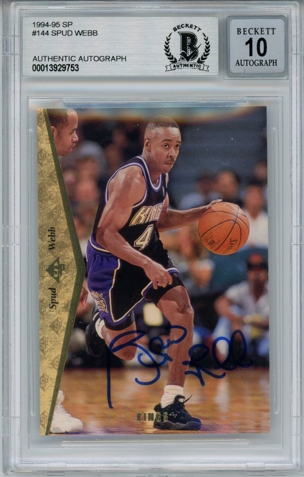 Spud Webb 1994 Upper Deck SP #144 Trading Signed Card Beckett 10 Slab Beckett-Powers Sports Memorabilia