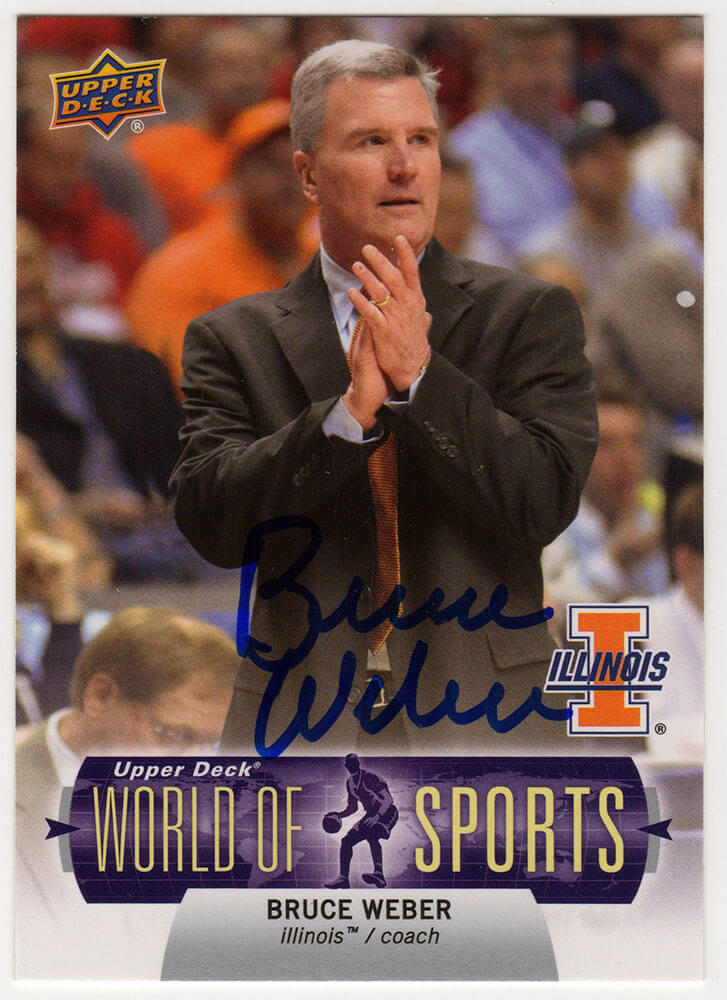 Bruce Weber Autographed Illinois 2011 Upper Deck World of Sports Basketball Trading Card #86-Powers Sports Memorabilia