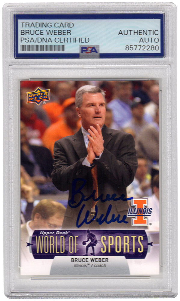 Bruce Weber Autographed Illinois 2011 Upper Deck World of Sports Basketball Trading Card #86 - (PSA Encapsulated)-Powers Sports Memorabilia