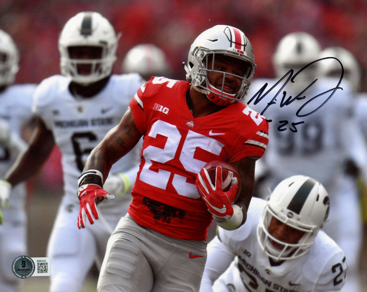 Mike Weber Ohio State Buckeyes Signed 8x10 Photo - Beckett Beckett-Powers Sports Memorabilia