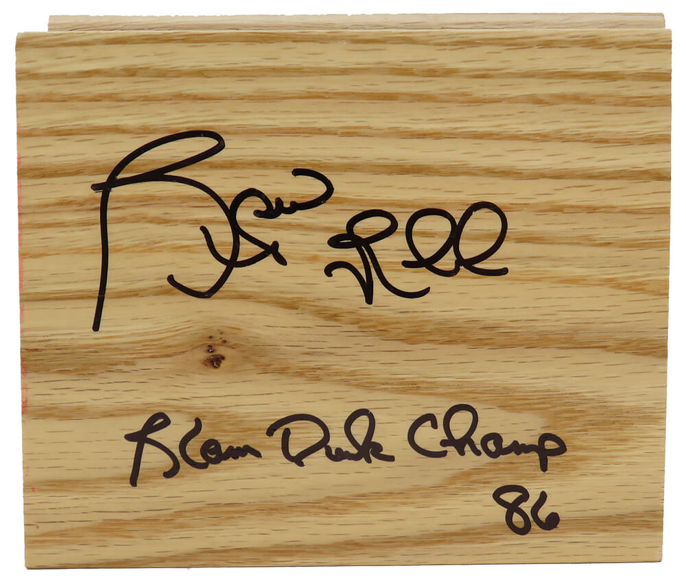 Spud Webb Autographed 5x6 Floor Piece with Slam Dunk Champ 86-Powers Sports Memorabilia