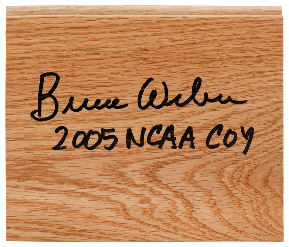 Bruce Weber Autographed 5x6 Wood Floor Piece with 2005 NCAA COY-Powers Sports Memorabilia