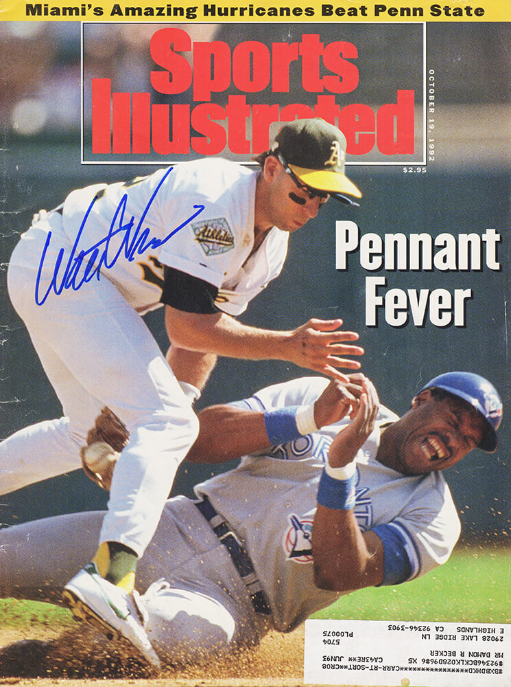 Walt Weiss Autographed Autographed Oakland A's 10 19 92 Sports Illustrated-Powers Sports Memorabilia