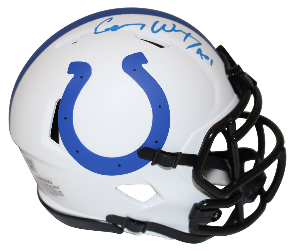 Carson Wentz Indianapolis Colts Signed Mini Helmet - Lunar Fanatics-Powers Sports Memorabilia