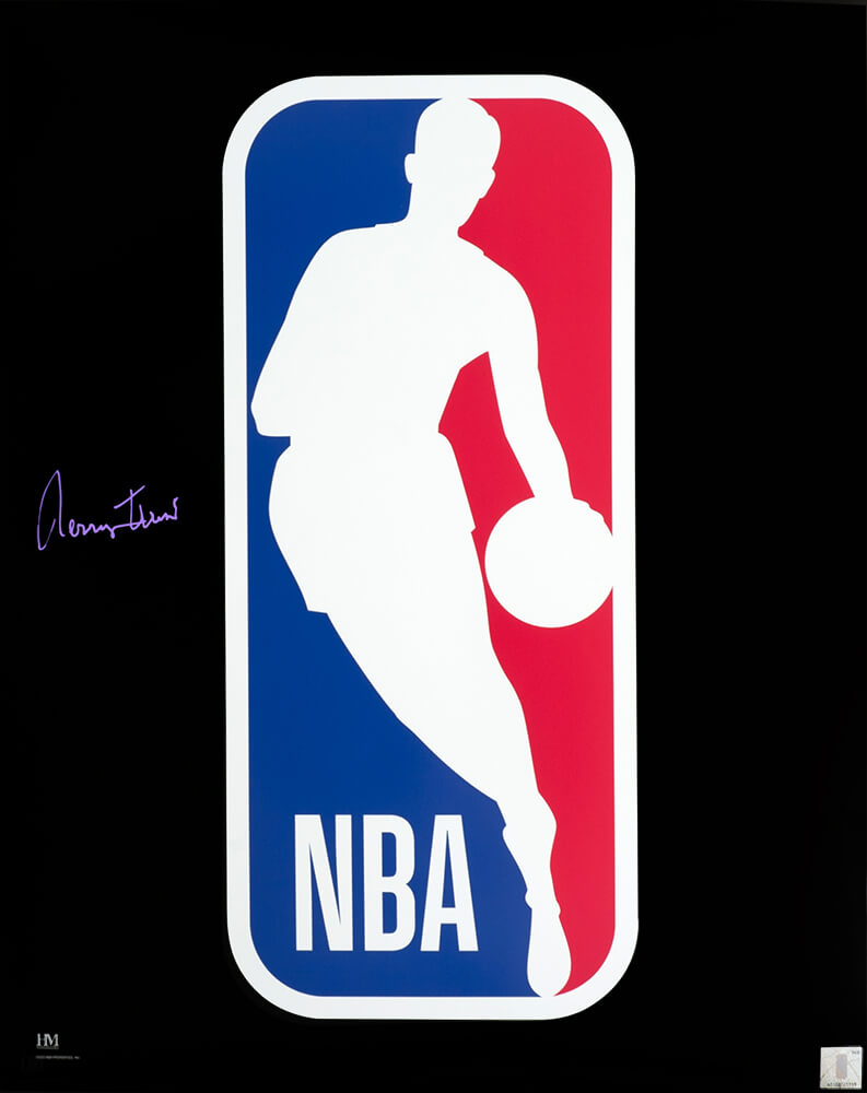 Jerry West Autographed NBA Logo Image 16x20 Photo-Powers Sports Memorabilia