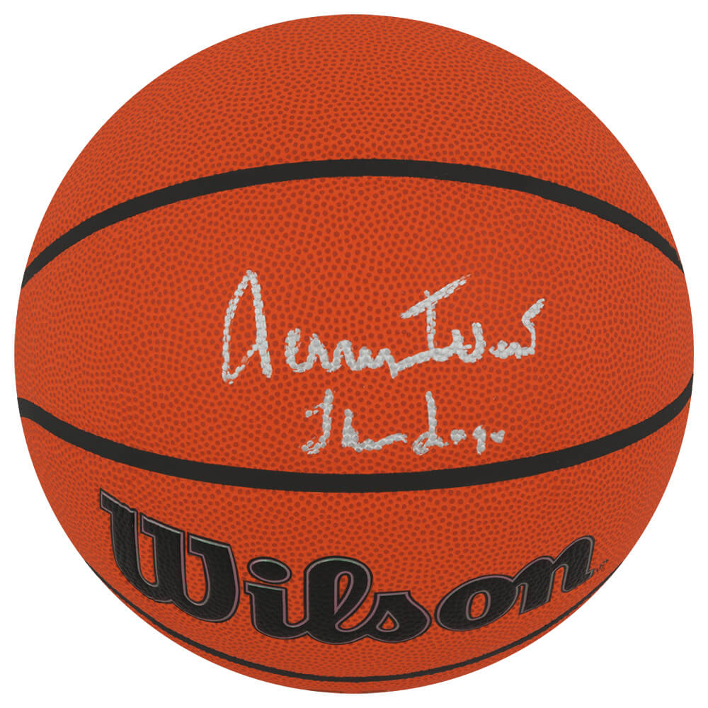 Jerry West Autographed Wilson Indoor/Outdoor NBA Basketball with The Logo-Powers Sports Memorabilia