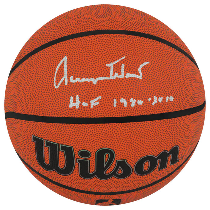 Jerry West Autographed Wilson Indoor/Outdoor NBA Basketball with HOF 1980, 2010-Powers Sports Memorabilia