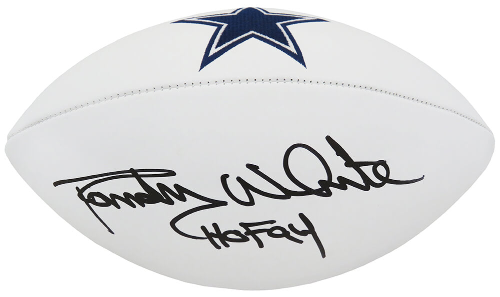 Randy White Autographed Dallas Cowboys Wilson White Logo Football with HOF'94-Powers Sports Memorabilia