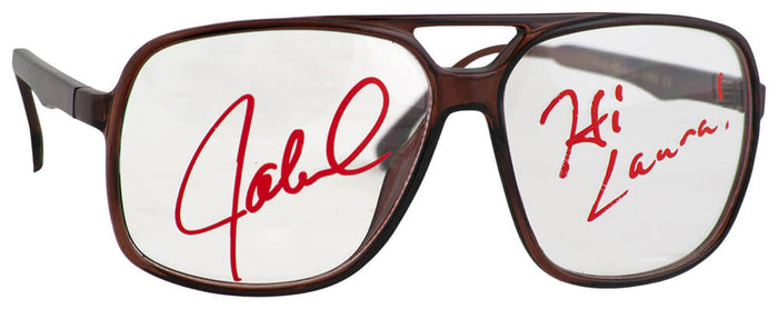 Jaleel White Autographed (Steve Urkel) Brown Nerdy Oversized Big Frame Eye Glasses with Hi Laura-Powers Sports Memorabilia
