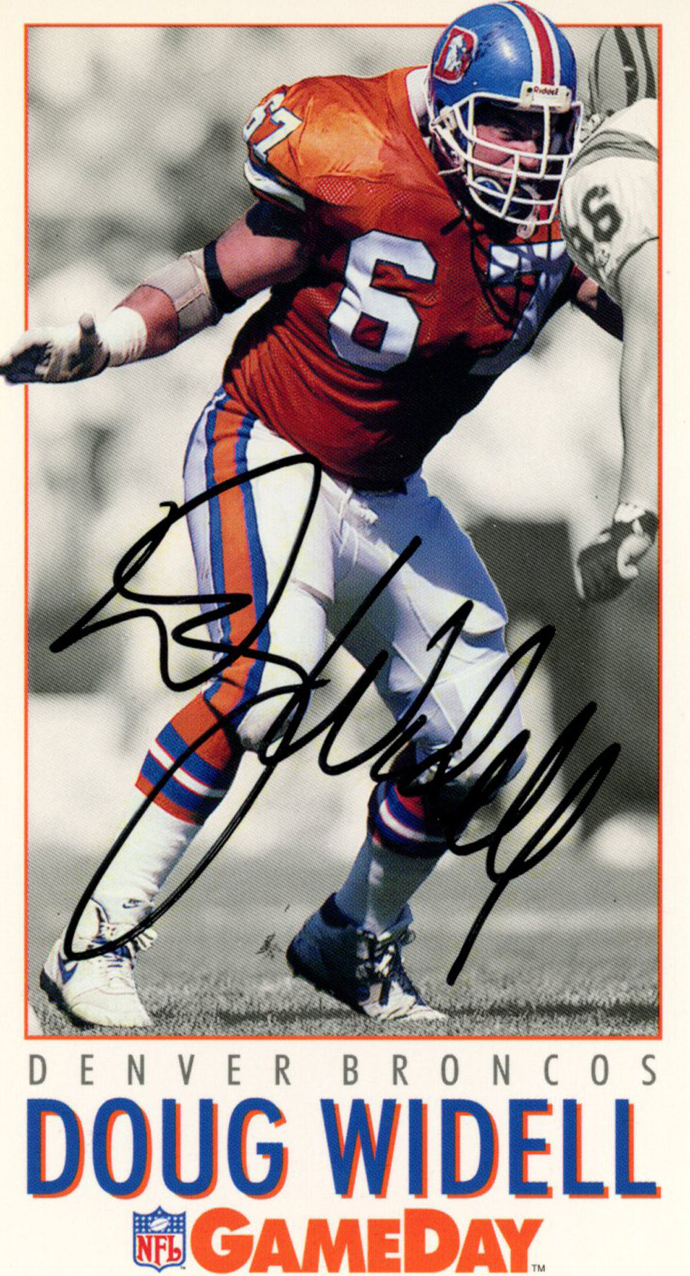 Doug Widell Denver Broncos Signed Card - 1992 Gameday #311 Beckett Beckett-Powers Sports Memorabilia