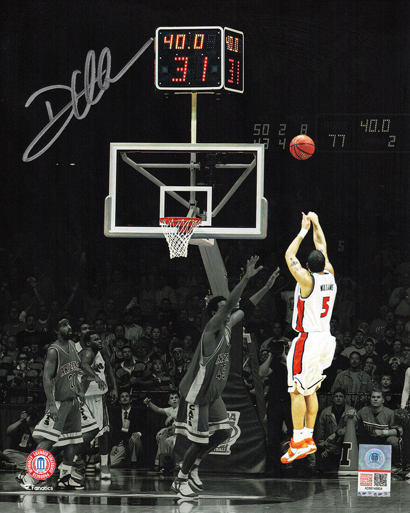 Deron Williams Autographed Illinois Fighting Illini 2005 NCAA Tourny Shot vs Arizona Spotlight 8x10 Photo-Powers Sports Memorabilia