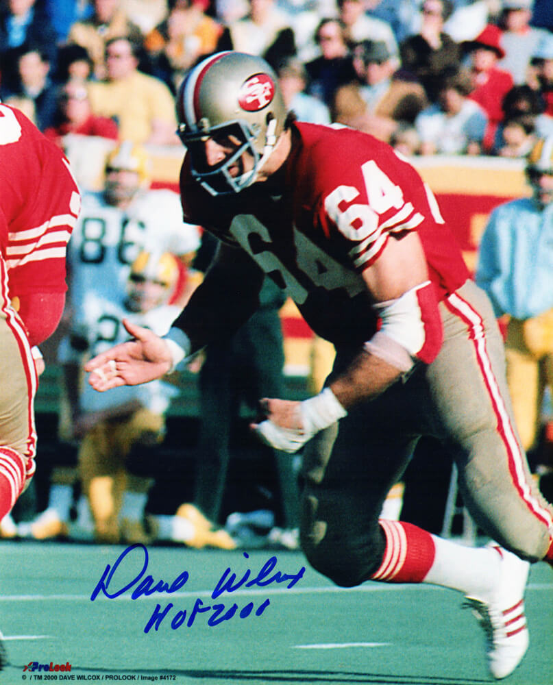 Dave Wilcox San Francisco 49ers Autographed Action 8x10 Photo w/ HOF 2000-Powers Sports Memorabilia