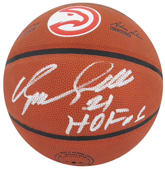 Dominique Wilkins Autographed Wilson Atlanta Hawks Logo NBA Basketball with HOF'06-Powers Sports Memorabilia