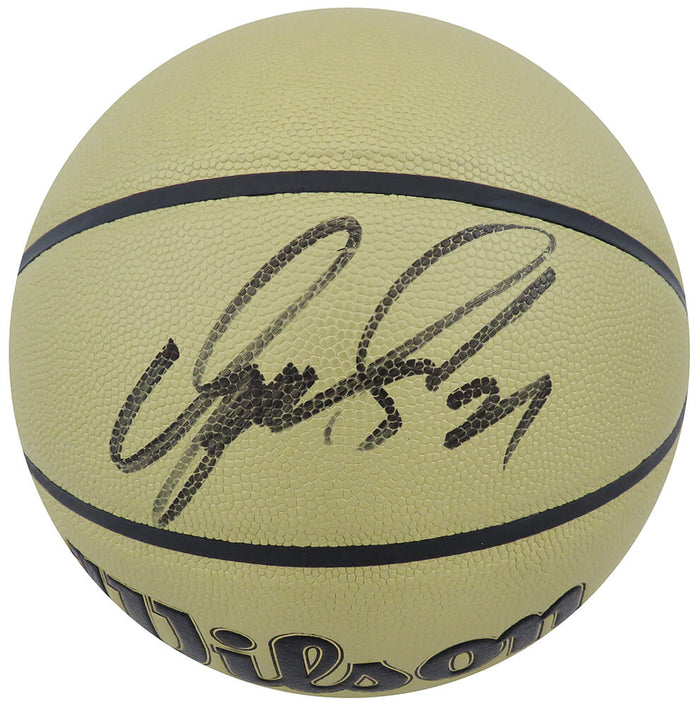 Dominique Wilkins Autographed Wilson Gold NBA Basketball-Powers Sports Memorabilia