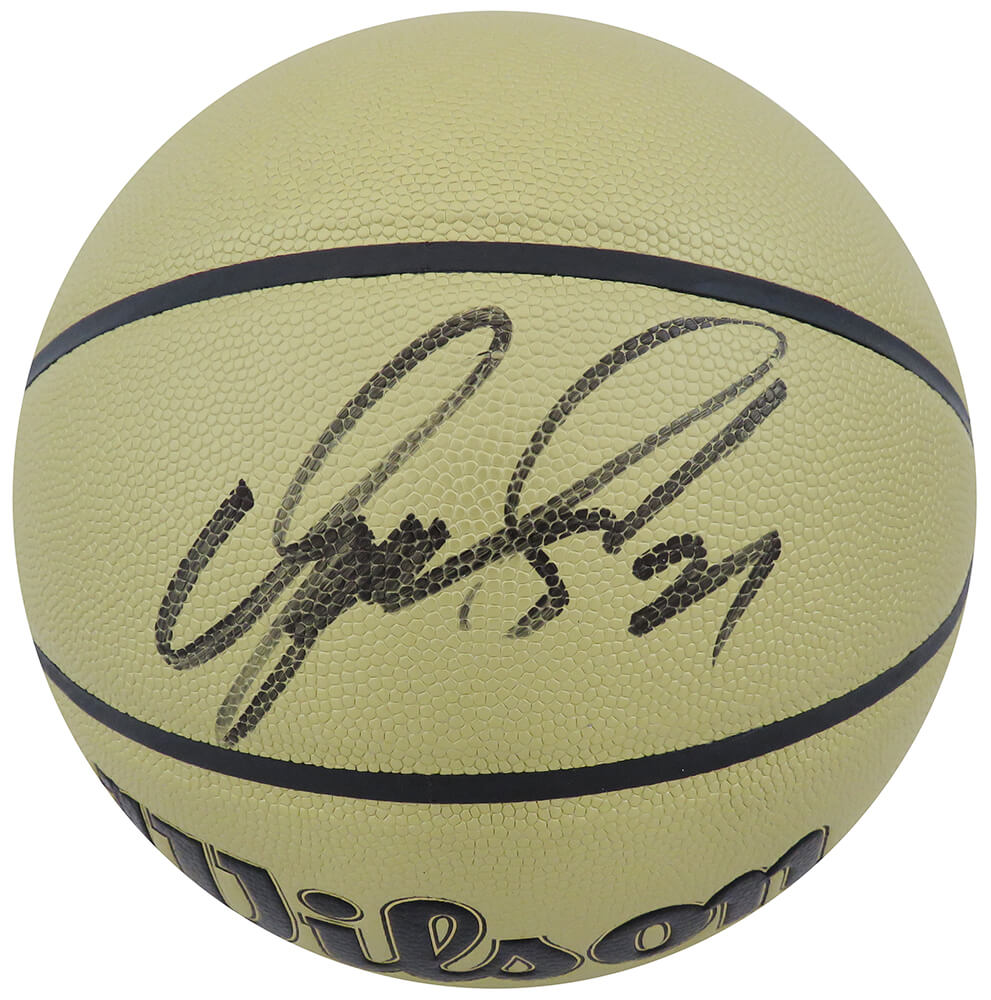 Dominique Wilkins Autographed Wilson Gold NBA Basketball-Powers Sports Memorabilia