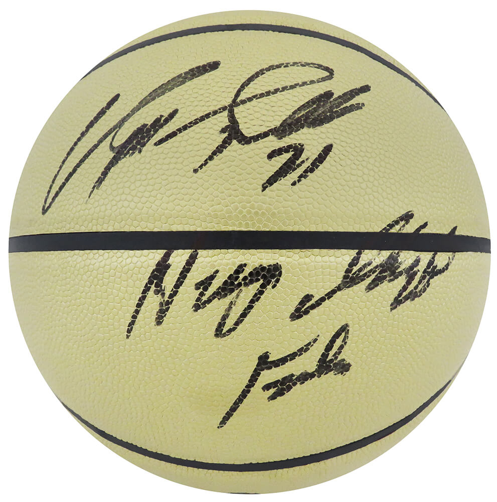 Dominique Wilkins Autographed Wilson Gold NBA Basketball with Human Highlight Film-Powers Sports Memorabilia