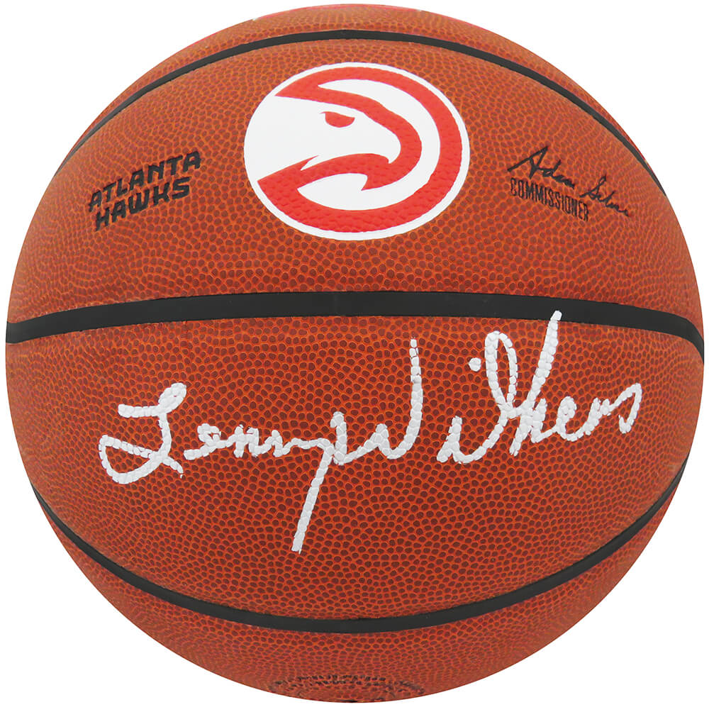Lenny Wilkens Autographed Wilson Atlanta Hawks Logo NBA Basketball-Powers Sports Memorabilia