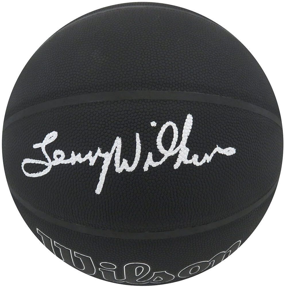 Lenny Wilkens Autographed Wilson I/O Black 75th Anniversary Logo NBA Basketball-Powers Sports Memorabilia