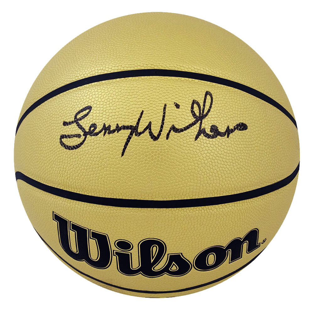 Lenny Wilkens Autographed Wilson Gold Full Size NBA Basketball