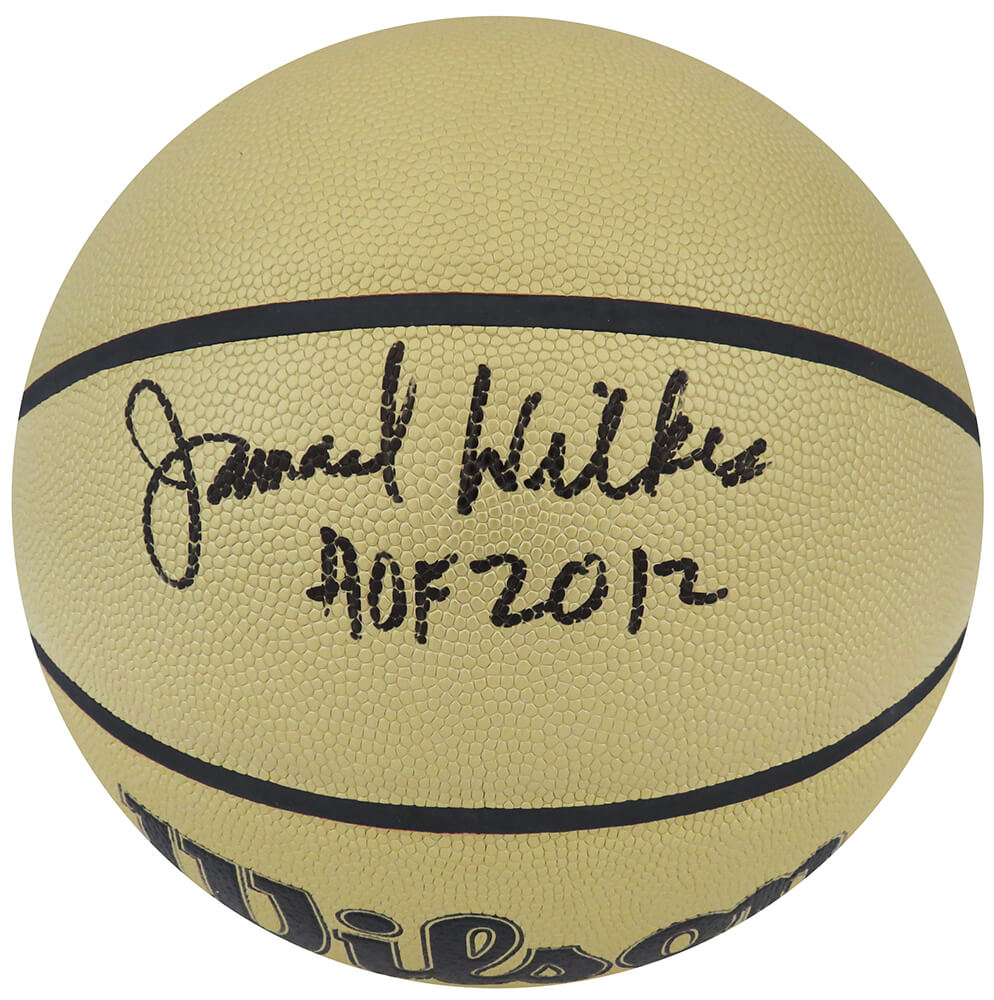 Jamaal Wilkes Autographed Wilson Gold NBA Basketball w/ HOF 2012-Powers Sports Memorabilia
