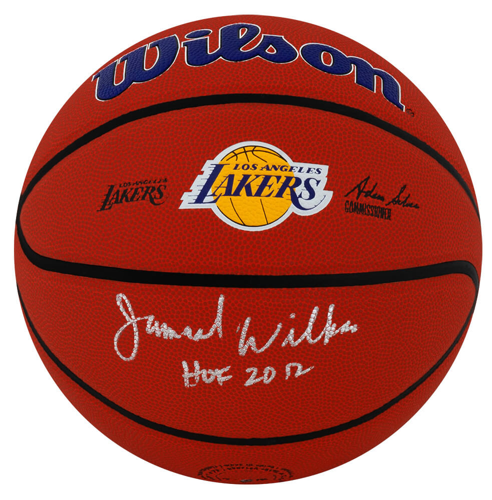 Jamaal Wilkes Autographed Wilson Los Angeles Lakers Logo NBA Basketball with HOF 2012-Powers Sports Memorabilia