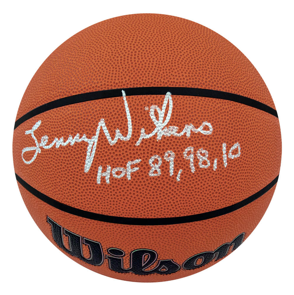 Lenny Wilkens Autographed Wilson Indoor/Outdoor NBA Basketball with HOF 89,98,10-Powers Sports Memorabilia