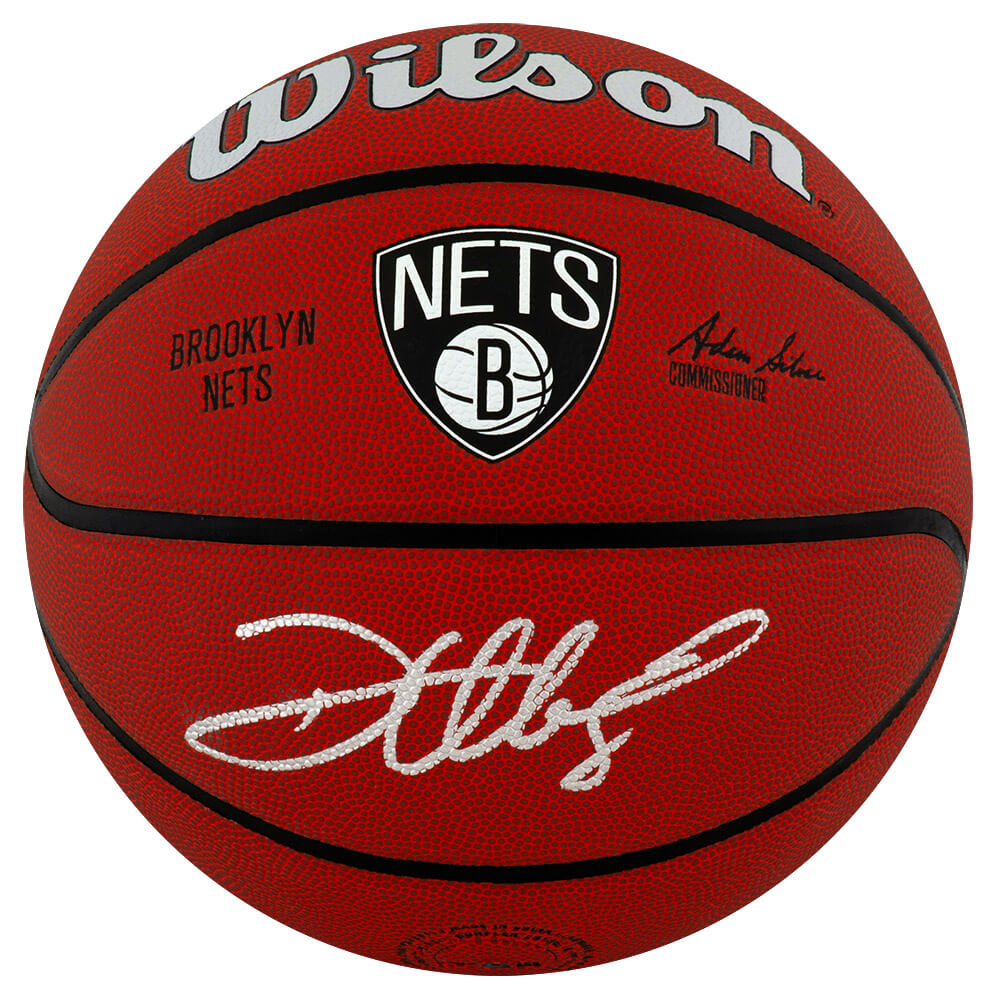 Deron Williams Autographed Brooklyn Nets Logo Wilson NBA Basketball-Powers Sports Memorabilia