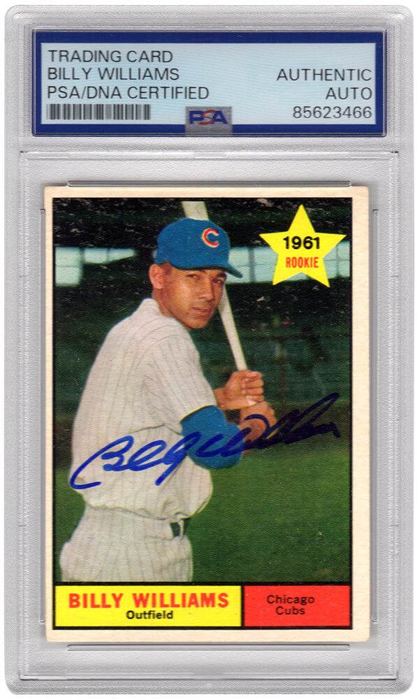 Billy Williams Autographed Chicago Cubs 1961 Topps Rookie Baseball Card #141-Powers Sports Memorabilia