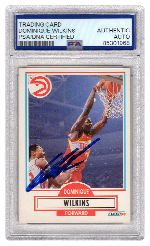 Dominique Wilkins Atlanta Hawks Autographed 1990 91 Fleer Basketball Card-Powers Sports Memorabilia
