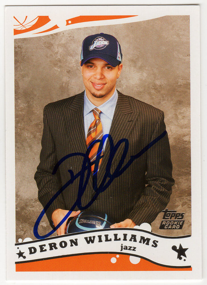 Deron Williams Autographed Utah Jazz 2005 Topps Rookie Basketball Trading Card #223-Powers Sports Memorabilia