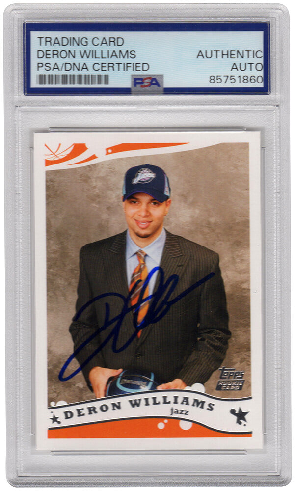 Deron Williams Autographed Utah Jazz 2005 Topps Rookie Basketball Trading Card #223 - (PSA Encapsulated)-Powers Sports Memorabilia