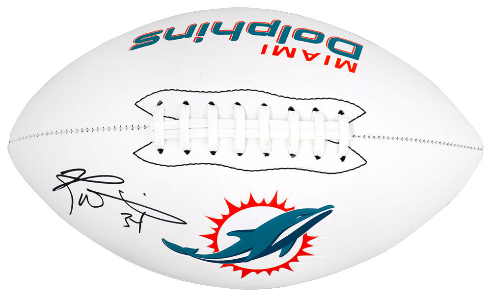 Ricky Williams Autographed Miami Dolphins Logo Franklin White Football-Powers Sports Memorabilia