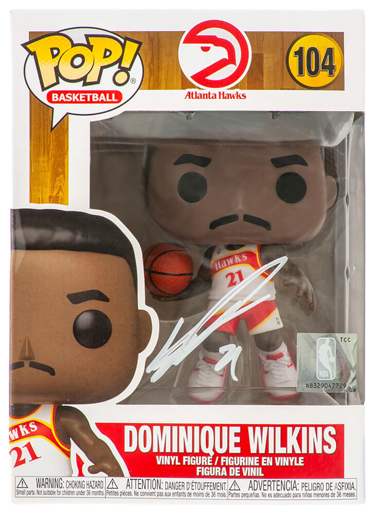 Dominique Wilkins Autographed Hawks NBA Funko Pop Doll #104-Powers Sports Memorabilia
