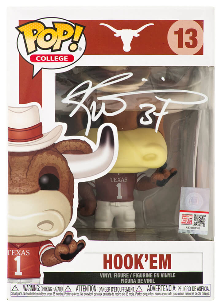 Ricky Williams Autographed Texas Longhorns Hook Em Funko Pop Doll #13-Powers Sports Memorabilia
