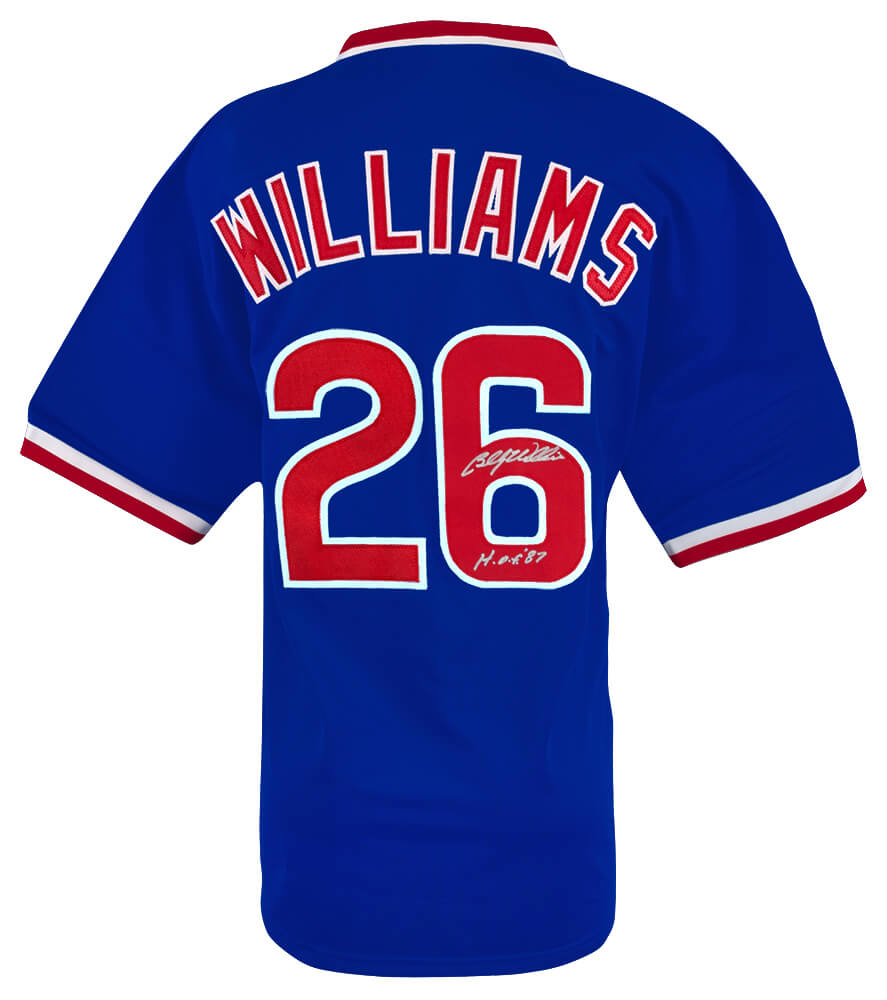 Billy Williams Autographed Blue Custom Baseball Jersey with HOF'87-Powers Sports Memorabilia