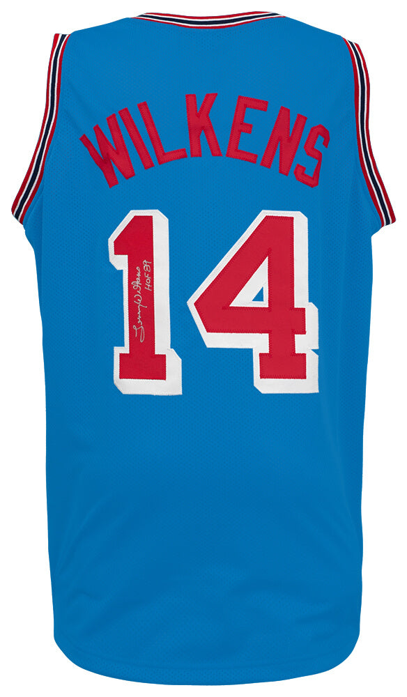 Lenny Wilkens Autographed Blue Throwback Custom Basketball Jersey with HOF'89-Powers Sports Memorabilia