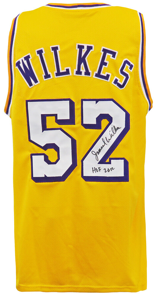 Jamaal Wilkes Autographed Gold Custom Basketball Jersey with HOF 2012-Powers Sports Memorabilia