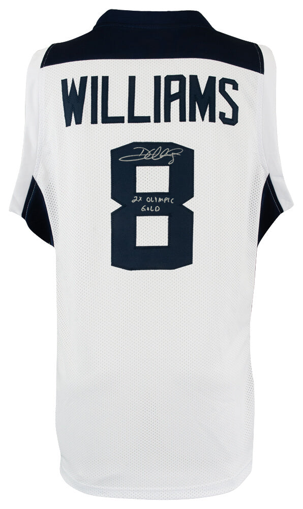 Deron Williams Autographed USA White Custom Basketball Jersey with 2x Olympic Gold-Powers Sports Memorabilia