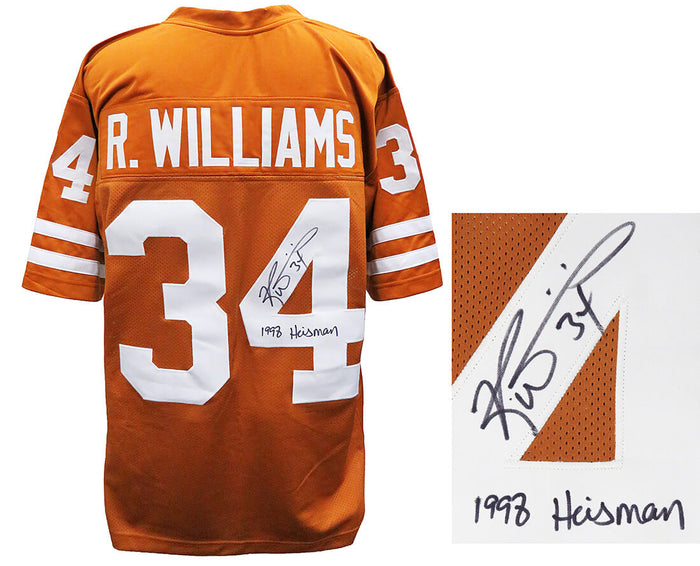 Ricky Williams Autographed Brown Custom Football Jersey with 1998 Heisman-Powers Sports Memorabilia