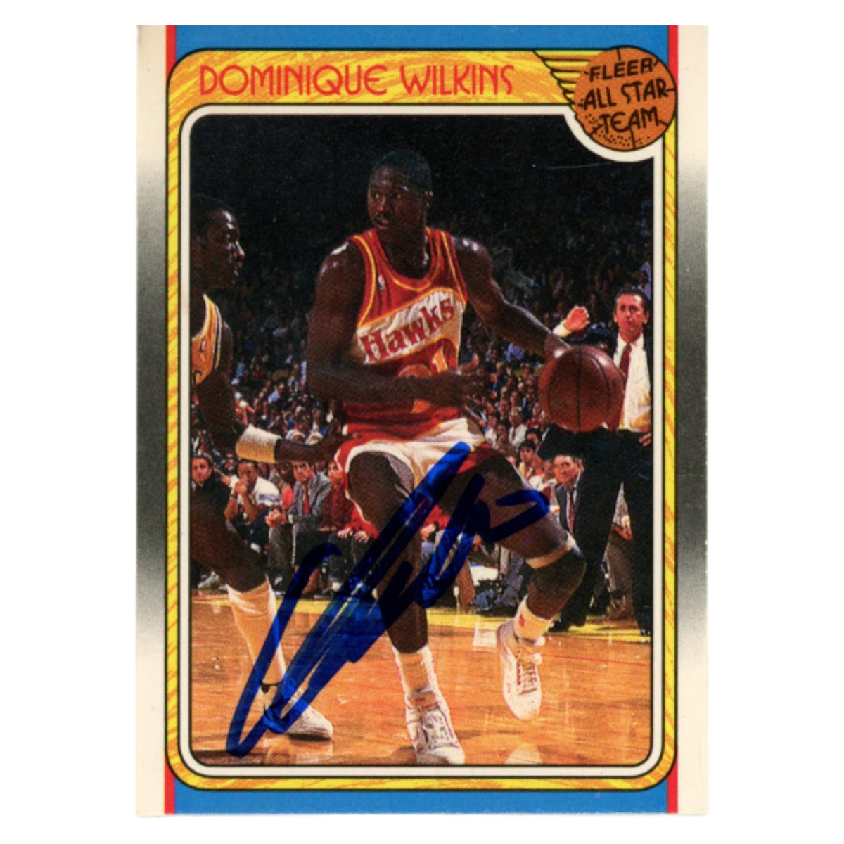 Dominique Wilkins NBA All-Star Signed Card - 88 Fleer All Star Blank Back Beckett Beckett-Powers Sports Memorabilia