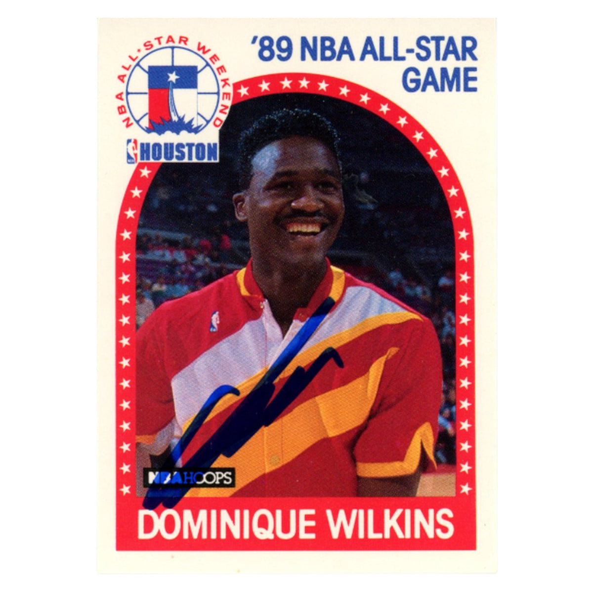 Dominique Wilkins 1989 NBA Hoops #234 Trading Signed Card-Powers Sports Memorabilia