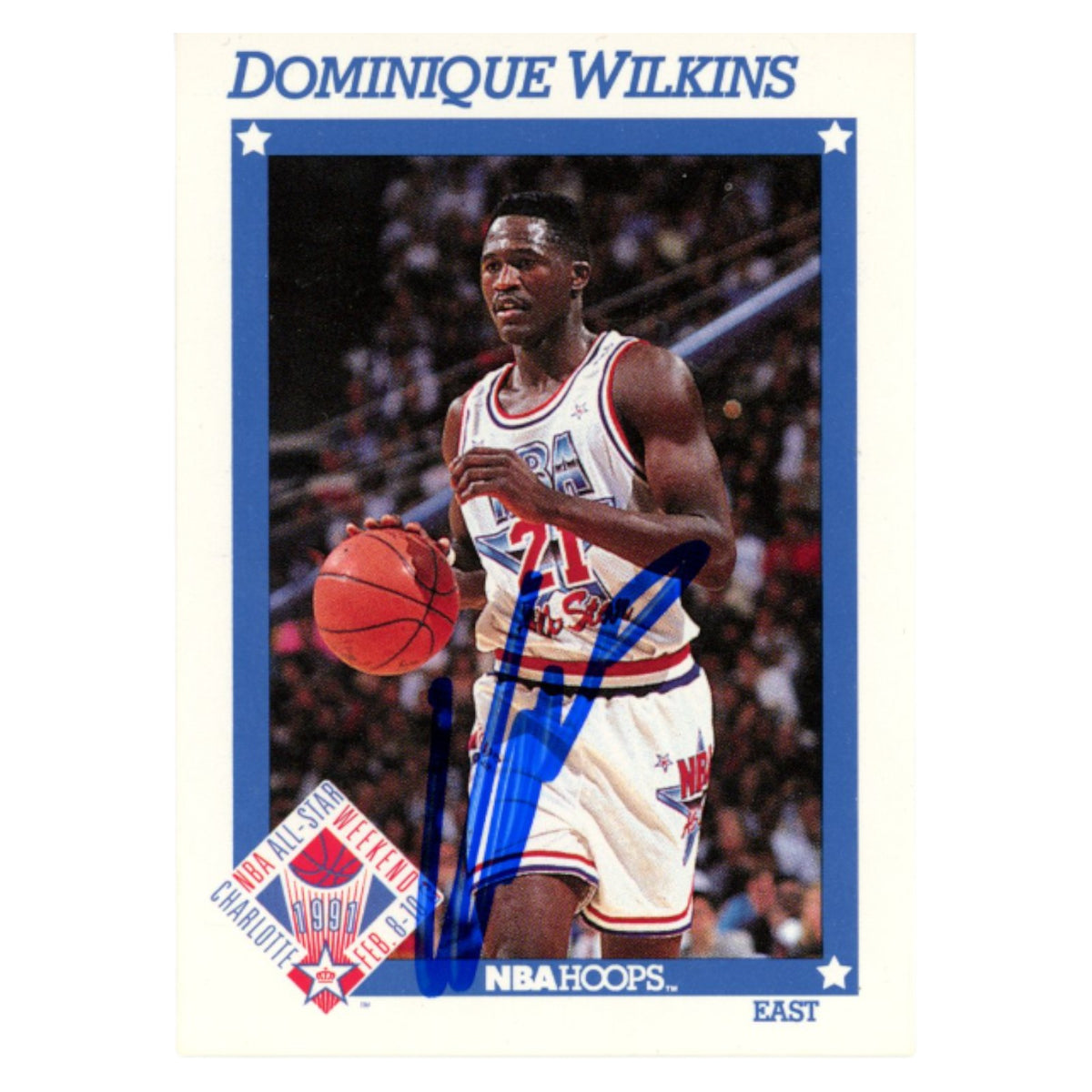 Dominique Wilkins NBA All-Star Signed Card - 1991 NBA Hoops #259 Beckett Beckett-Powers Sports Memorabilia